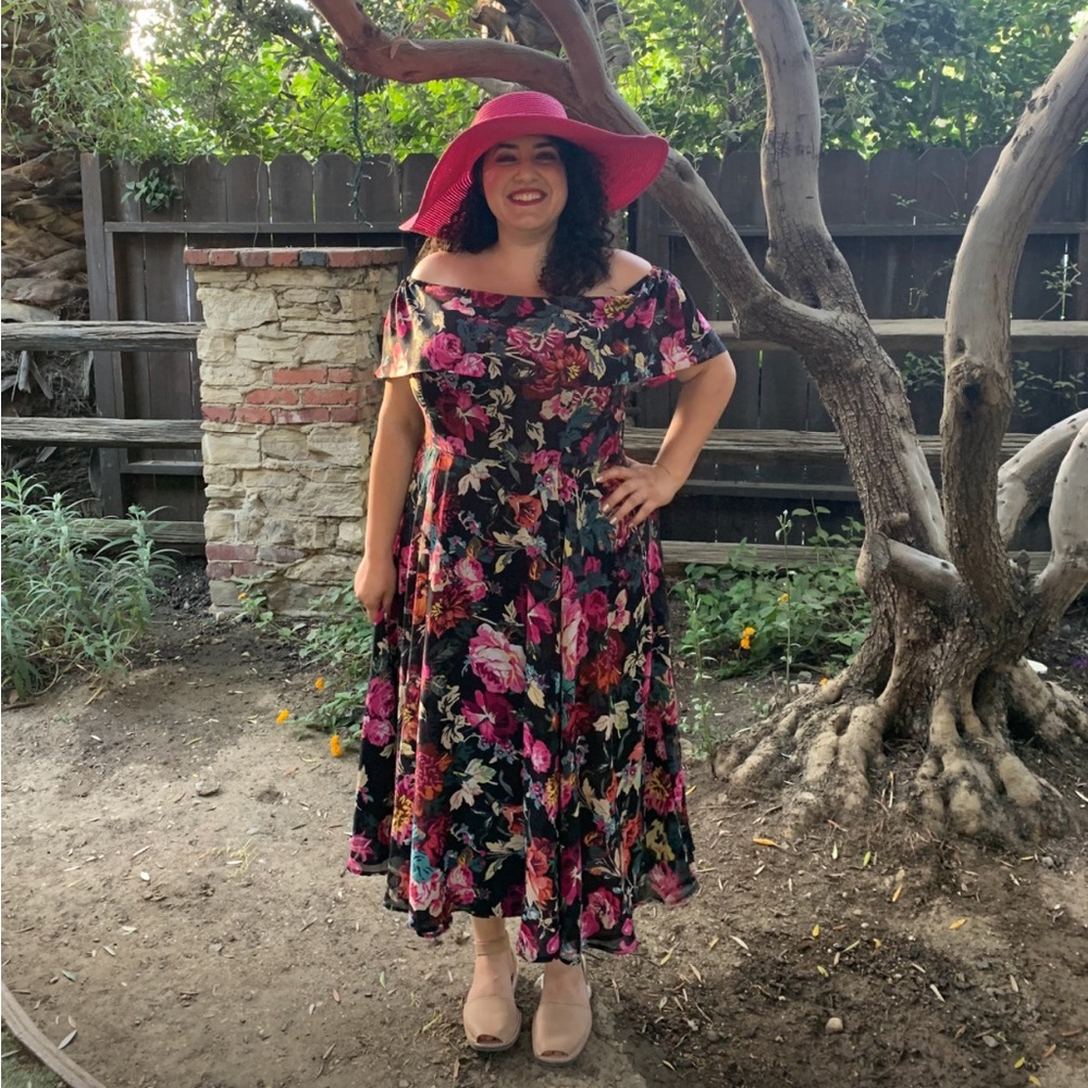Asos Floral Off the Shoulder Dress